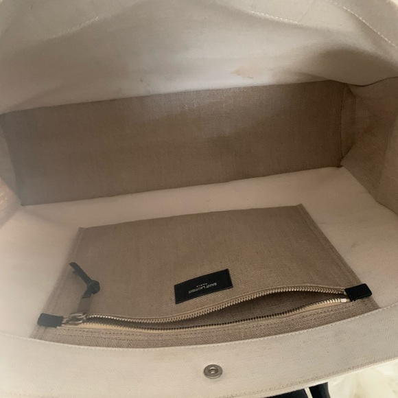 Rive Gauche large Tote Bag in printed canvas and leather - Picture 8 of 14